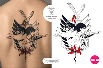 draw manga tattoo design