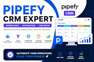 build pipefy workflows, CRM systems and process automation