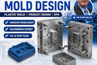 design injection molds plastic mold and industrial 3d cad mold for manufacturing