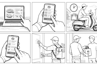 create storyboard illustrations for commercials and social media ads