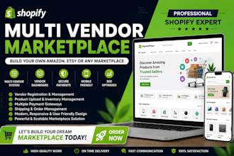 shopify multi vendor marketplace website, multivendor store, ecommerce platform