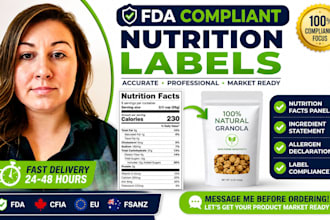 create fda compliant nutrition facts label and ingredient statement