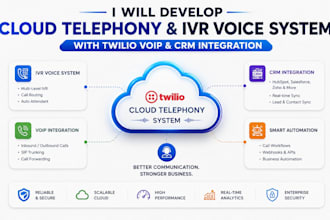 develop cloud telephony, IVR voice system with twilio voip and CRM integration