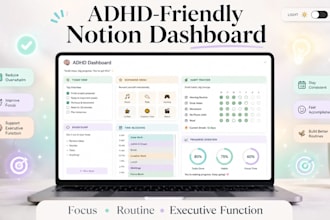 build an adhd friendly notion dashboard for focus and executive function, notion