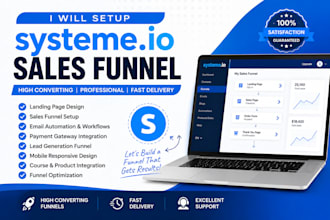 setup systeme io sales funnel