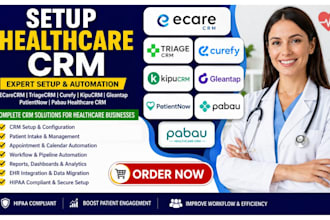 setup ecarecrm triagecrm curefy kipucrm gleantap patientnow pabau healthcare crm