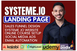 build systeme io landing page, systeme io course website systeme io sales funnel