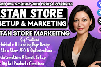 stan store digital products store setup,stan store website design and marketing