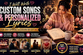 write a custom song and personalized lyrics for any special occasion or gift