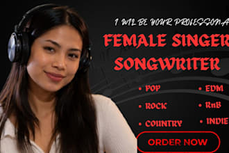 write and compose indie pop vocals for you as a female singer and songwriter