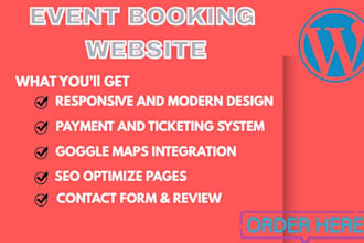 design an event booking website and conference website