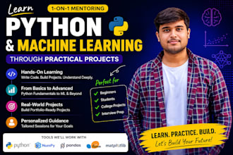 teach python and machine learning through practical projects