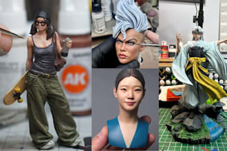 3d print and paint anime character figure miniature hand painting resin printing