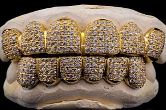 design custom 3d teeth grillz, hip hop and celebrity tooth grillz  in cad for 3d