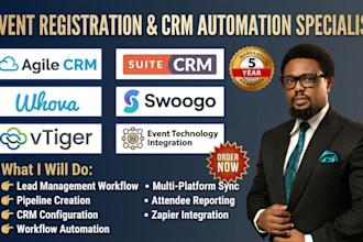 build agile crm suitecrm whova swoogo vtiger event registration crm automation