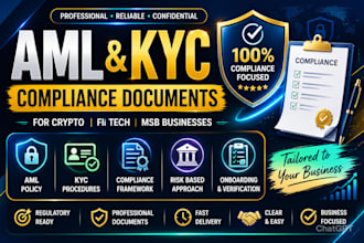create aml and kyc compliance policies for crypto and fintech companies