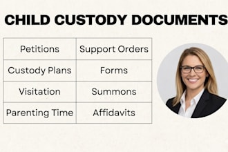 prepare a child custody petition and family court documents