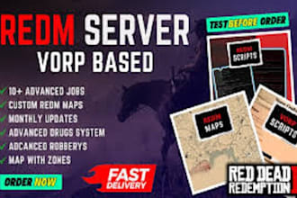 be you fivem server developer, redm vorp server, redm server