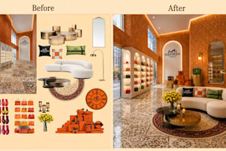 create a branded mood board and its 3d visualization