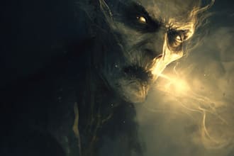 create detailed horror creepy art