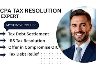 do irs tax debt and negotiate offer in compromise and tax lien removal as cpa