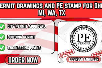 licensed engineer permit drawings and pe stamp for ohio, mi, wa, tx, ny