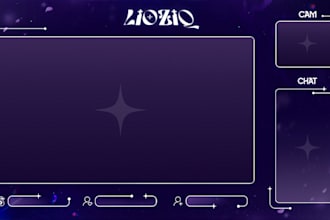 design a premium twitch overlay and stream branding package