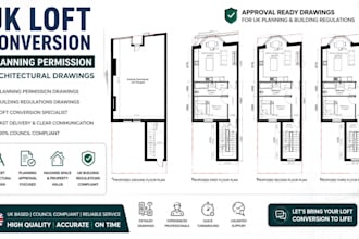 draw architectural drawings for UK loft conversion and planning permission