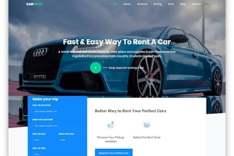 design a car rental website, car booking website and car dealership website
