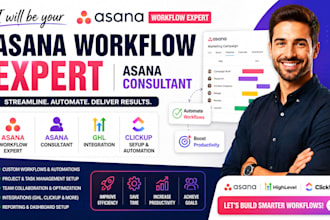 be you asana workflow expert asana consultant ghl asana landing page clickup
