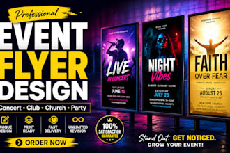 create event concert club night party dj flyer design church service poster