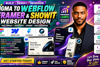 build figma to framer webflow framer showit landing page website design redesign