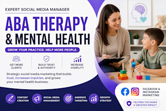 be your expert social media manager for aba therapy mental health businesses