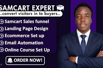 build samcart sales funnel setup samcart checkout landing page