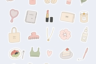 create cute minimalist hand drawn stickers for your planner