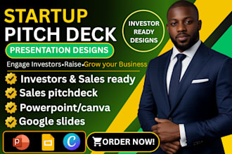 design professional investor pitchdeck, startup presentation, powerpoint design