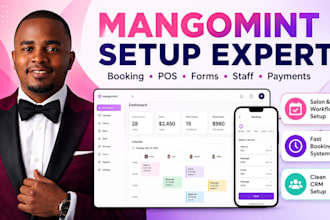 setup professional mangomint salon booking, pos, CRM and automations