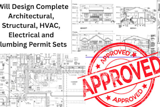 design USA stamped architectural structural hvac electrical plumbing permit plan