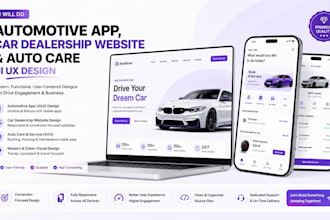 do automotive app, car dealership website auto care UI UX design