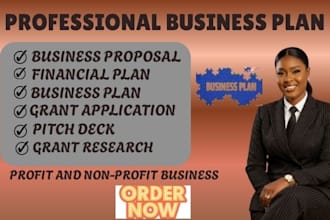write a professional business plan with financial projection and market research