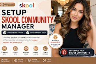 setup skool community manager skool online course skool branding setup