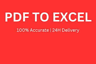 do accurate PDF to excel data entry with 24 hour delivery