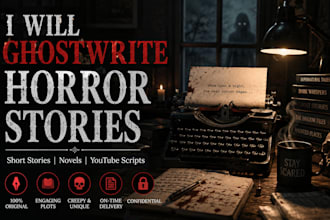 ghostwrite horror stories, fiction novels and scary youtube script