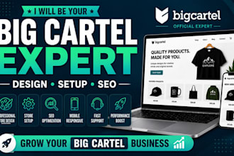be your big cartel expert for design, setup and SEO optimize