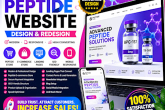 design peptide website peptide store peptide ecommerce landing page