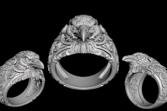 design 3d jewelry model custom ring and 3d cad jewelry design stl for printing