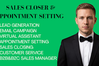 high ticket sales closer appointment setting b2b sales lead generation sales va