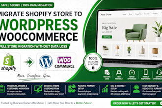 migrate shopify store to wordpress woocommerce website with full data transfer