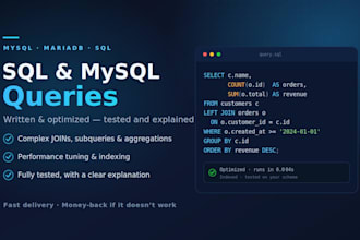optimize and create complex mysql and sql queries