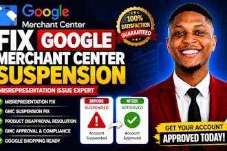 fix google merchant center suspension misrepresentation issue and gmc approval